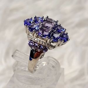 Tanzanite Multi Stone Sterling Silver Ring